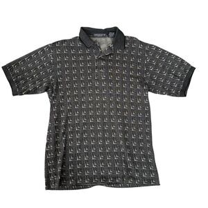 Carnoustie Limited vintage 100% mercerized cotton polo shirt geometric pattern S
